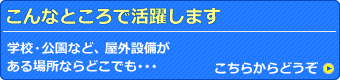 こんなところで活躍します　学校・公園など、屋外設備がある場所ならどこでも・・・